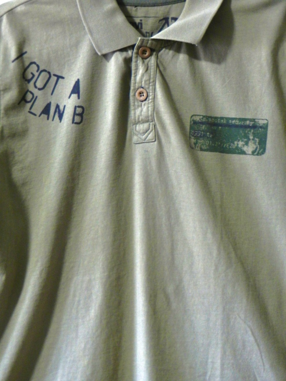 Cool Olive Polo “I Got A Plan B” View 5